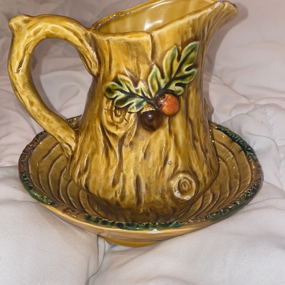 Vintage LEFTON mushroom pitcher & bowl & napkin holder.All beautiful & excellent - Picture 4 of 11